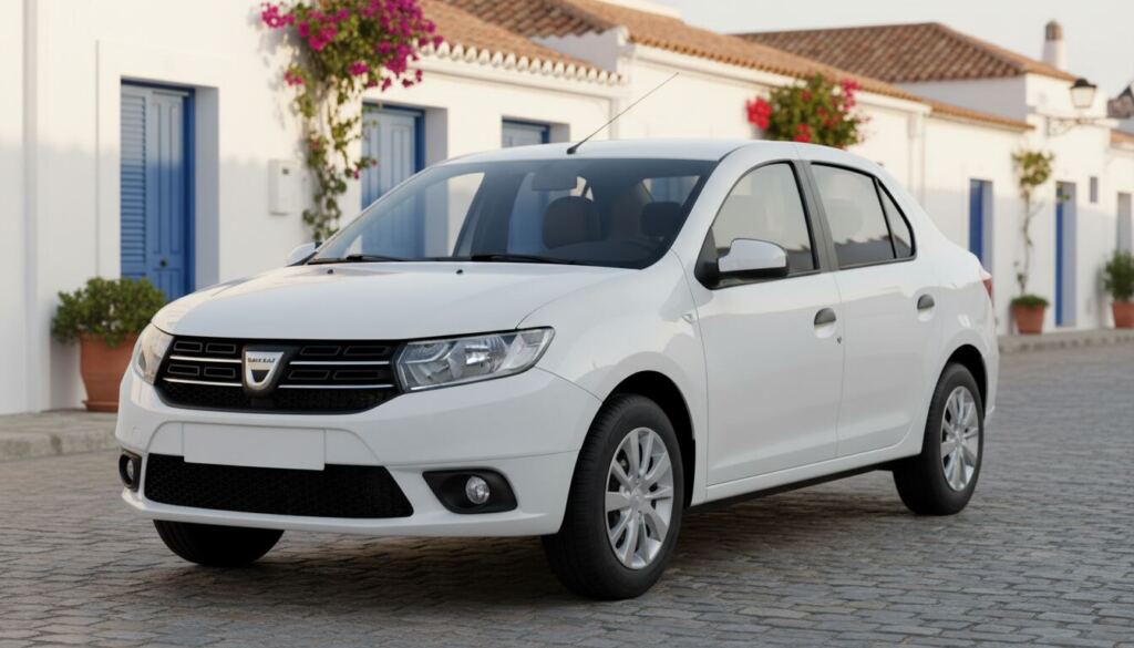 Berline blanche compacte